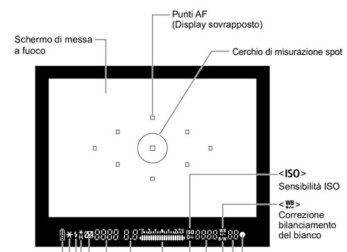 Punti di fuoco AF fotocamera reflex Canon